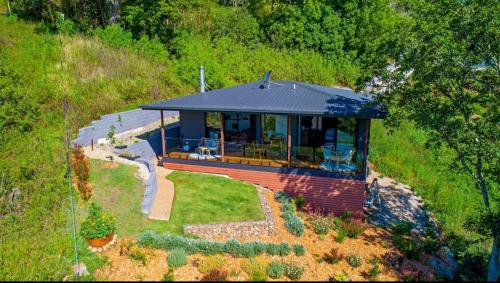 an overhead view of a house on a hill at Fletchers Ridge - Guest House in Montville