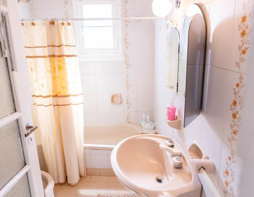 a bathroom with a sink and a tub at Departamento Moreno 2 in Santa Rosa