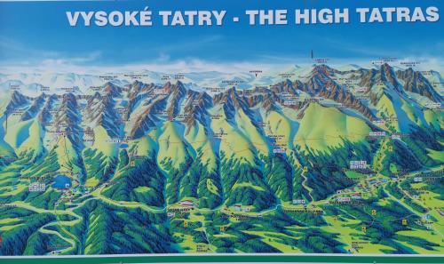 a map of wye tatras the high tatra mountains at Apartmány Pilot-Vysoké Tatry in Štrba