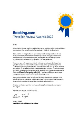 a letter from the travel review awards at Villas Santa Ana-Ricardo in Antigua Guatemala