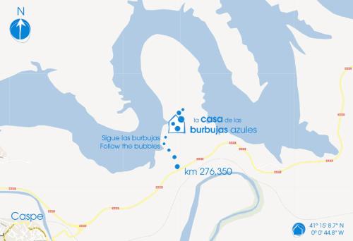 a map of the dubrovnik cruise route at La Casa de Las Burbujas Azules in Caspe