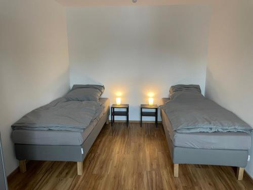 Postel nebo postele na pokoji v ubytování Zeitunterkunft Soltau
