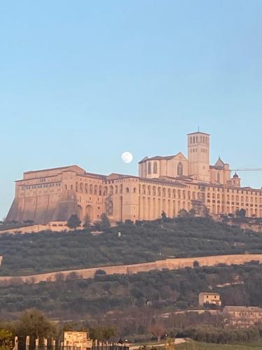 a large building on top of a hill at B&B Domus Benedicta in Assisi