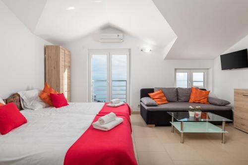 Posteľ alebo postele v izbe v ubytovaní Kvarner Bay View Apartments