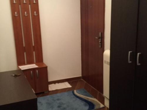 baño con aseo, puerta y suelo en Studio-Apartman Dream018, en Brzeće