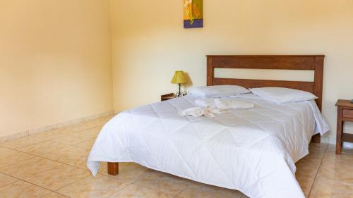Cama ou camas em um quarto em Pousada Vale do Ouro Verde