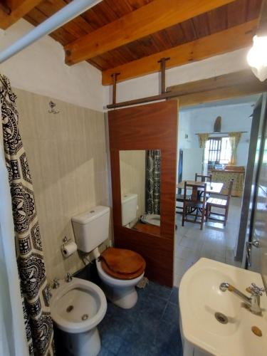a bathroom with a toilet and a sink at Alquimia en Las Cascadas in La Rancherita
