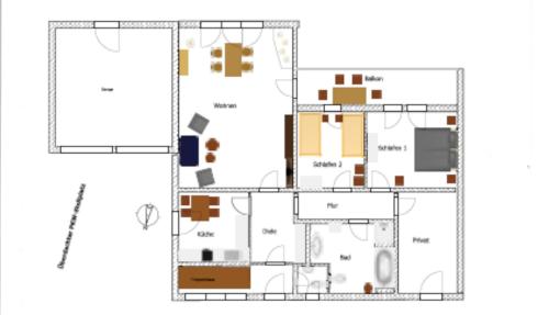 a floor plan of a house at Ferienwohnung WällerAuszeit in Nisterau