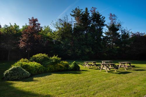 a group of picnic tables in a field at Holiday Inn London-Bexley by IHG in Bexley