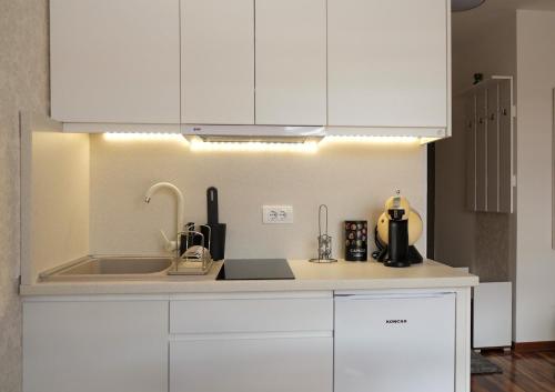 Η κουζίνα ή μικρή κουζίνα στο Lux apartmani Dunja Kopaonik Čardaci - WHITE