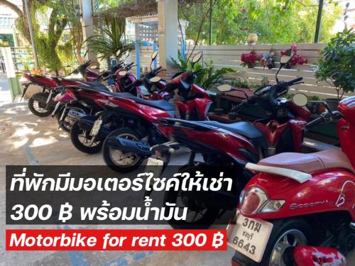 a row of motorcycles parked next to each other at winnerview ll Resort Kohlarn in Ko Larn