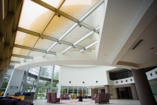 a view of the lobby of a building at Hilton Mendoza in Mendoza