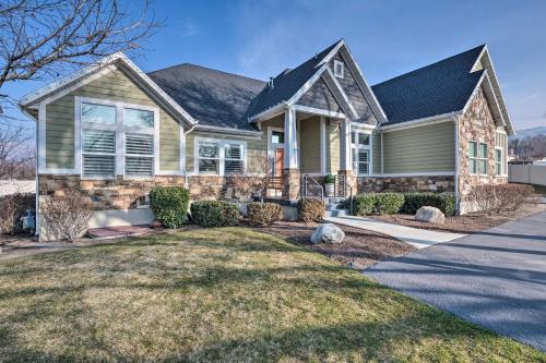 a house with a landscaping in front of it at Vibrant Chic Home about 20 Mi to Salt Lake City! in Draper