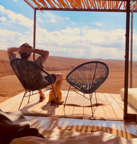 Χώρος καθιστικού στο Agafay Luxury camp