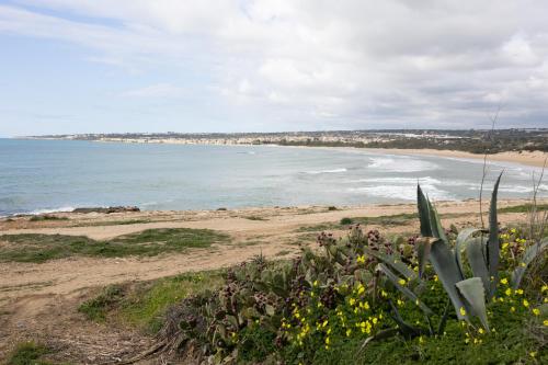 a view of a beach and the ocean at Sea view house, Ponente- Centosicilie in Sampieri