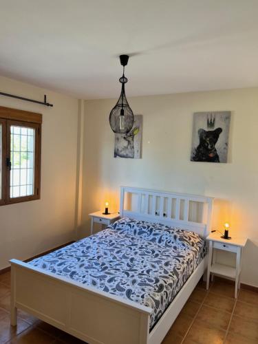 a bedroom with a bed with two night stands at Casa rural Villa Aljambra in Albox