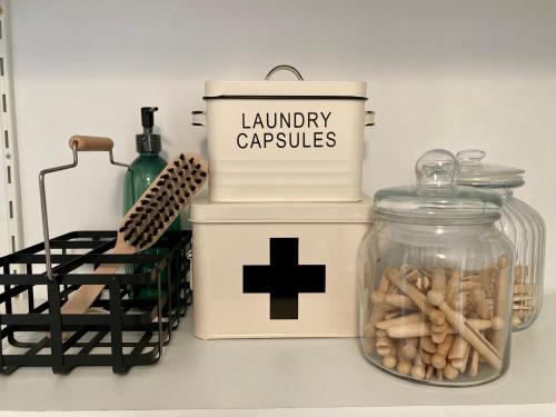 a shelf with a pharmacyacistacistacistacist at Fabuleux! La Maison Au Bois Dormant in Barraux