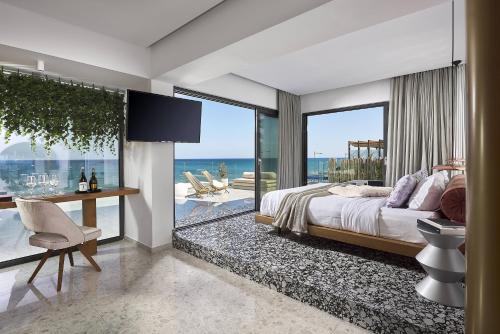Кровать или кровати в номере Dyo Suites