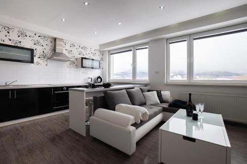 Η κουζίνα ή μικρή κουζίνα στο Great Apartment Blck&Wht near center & own parking