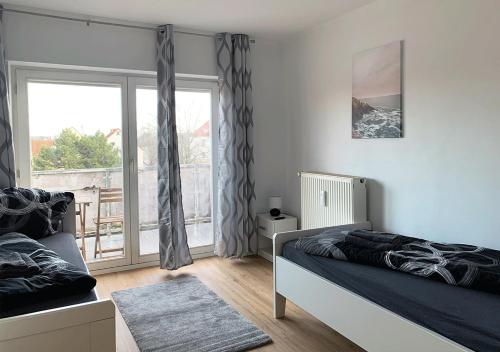 Katil atau katil-katil dalam bilik di Studios in Osnabrück - Iburger Str