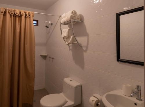 プカルパにあるWAKAYA ECOLODGEのトイレと洗面台付きのバスルーム
