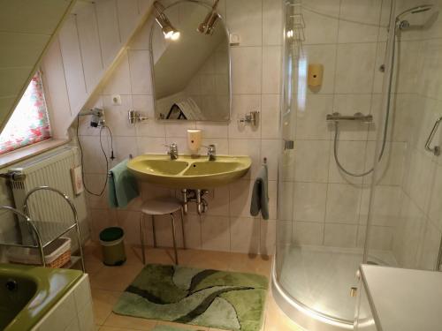 Kylpyhuone majoituspaikassa Pension/FeWo E. Tschernach
