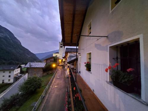 a view of a street from a balcony of a building at Lo solan in Valpelline