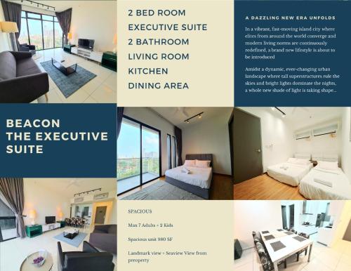 a collage of photos of a bedroom and an apartment at Beacon Executive Suites in George Town