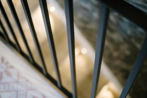 a close up of a table with a window at The Den - The White House Windermere in Bowness-on-Windermere