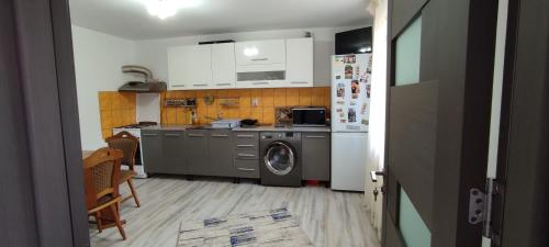 kuchnia z pralką i lodówką w obiekcie Casa din 2 Mai w mieście 2 Mai