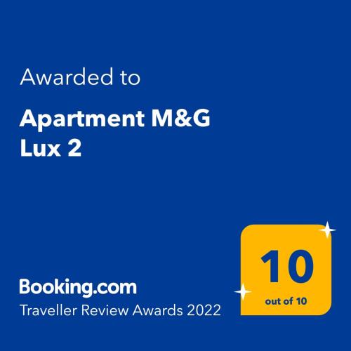 Certificat, premi, rètol o un altre document de MG Lux