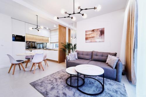 Kuchyň nebo kuchyňský kout v ubytování Apartament HORYZONT "ZŁOTA"