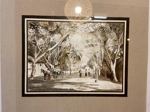 a framed picture of a park with a horse and carriage at Kandy Garden Villa in Kandy