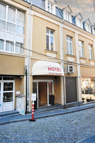a hotel on the side of a street at Plovdiv City Center Hotel in Plovdiv
