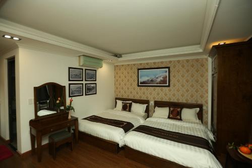 Cama o camas de una habitación en Sapa Unique Villa