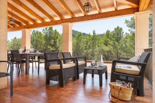 Μπαλκόνι ή βεράντα στο NEW! Villa CAN PERE VELL for 10 people with pool and panoramic views