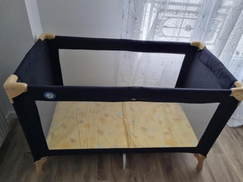 a toddler bed frame in black with a map on it at ***Suite Régence * 5min Disney & Shopping * NEW*** in Serris