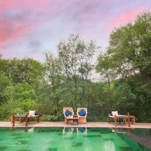 Πισίνα στο ή κοντά στο Trees N Tigers Luxury Wildlife Lodge