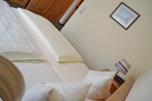 two beds in a room with pillows on them at Hotel am Pfahl in Viechtach