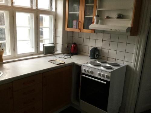 Dapur atau dapur kecil di Ribe centrum i fredet hus