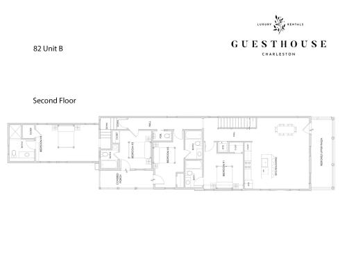 a floor plan of a house at Guesthouse Charleston SOUTH 82 B in Charleston