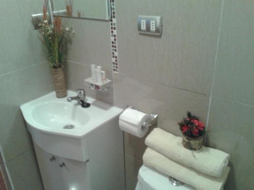 Et badeværelse på Hotel Ecomusic