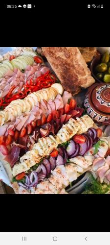 a display of different types of vegetables on a table at Farmstay Marianówka u Tesi in Giby