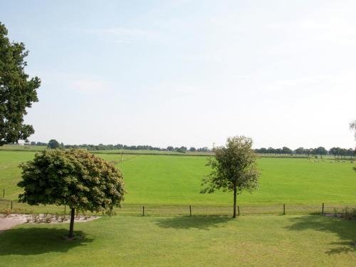 two trees in the middle of a green field at Mansion in Nijensleek with Sauna & Garden in Nijensleek