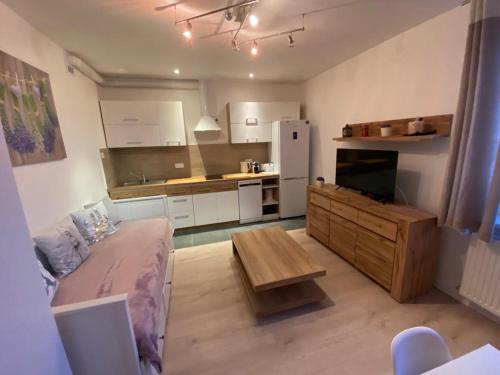 Køkken eller tekøkken på Urocze mieszkanko