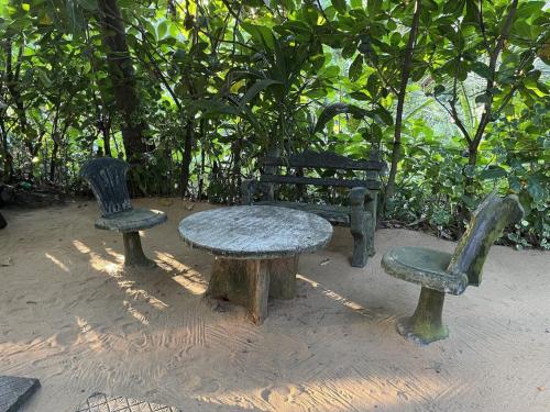 Taman di luar Green Villa Beach And Juice Bar