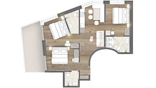 Pelan lantai bagi A4 AlmA Alpin Appartments