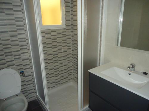 ペニスコラにあるLos Monegrosのバスルーム(シャワー、洗面台、トイレ付)