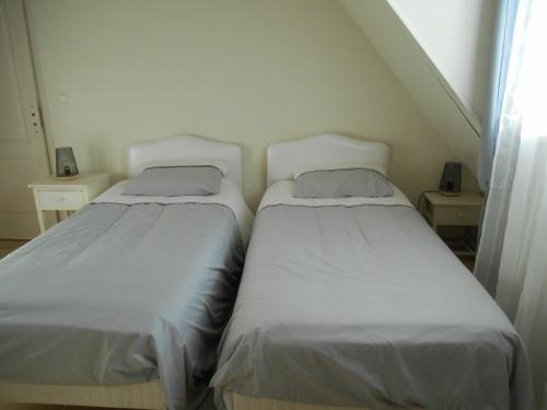two beds sitting next to each other in a room at hortensia in Carlux