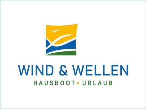 a logo for wind and weiden hussoit envelope at Hausboot Hilja in Schleswig